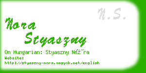 nora styaszny business card